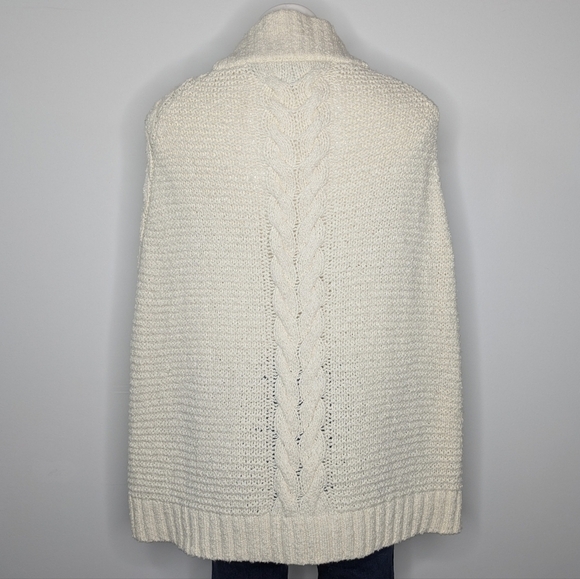 Draper James Grace & Charm off white cable knit poncho sweater XS/S - Picture 5 of 8